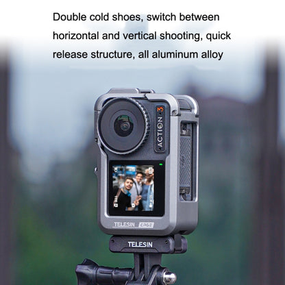 For DJI Osmo Action 3 TELESIN OA-FMS-004 Motion Camera Metal Rabbit Cage Protection Frame(Grey) by TELESIN