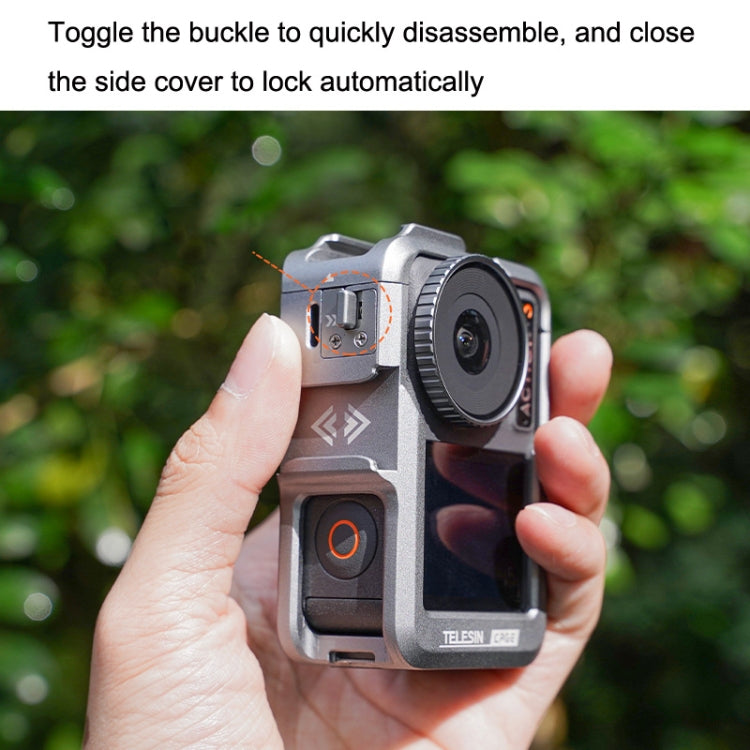 For DJI Osmo Action 3 TELESIN OA-FMS-004 Motion Camera Metal Rabbit Cage Protection Frame(Grey) by TELESIN