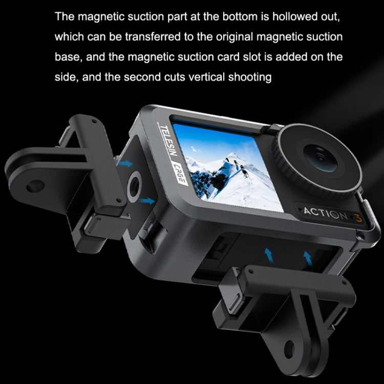 For DJI Osmo Action 3 TELESIN OA-FMS-004 Motion Camera Metal Rabbit Cage Protection Frame(Grey) by TELESIN