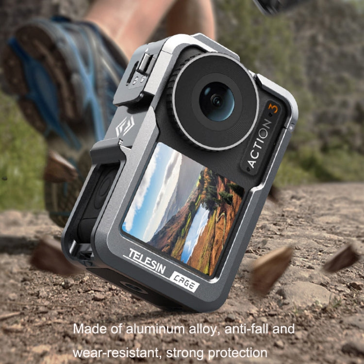 For DJI Osmo Action 3 TELESIN OA-FMS-004 Motion Camera Metal Rabbit Cage Protection Frame(Grey) by TELESIN