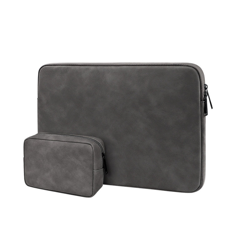 ND12 Lambskin Laptop Lightweight Waterproof Sleeve Bag, Size: 13.3 inches(Deep Gray with Bag) by bashfashion
