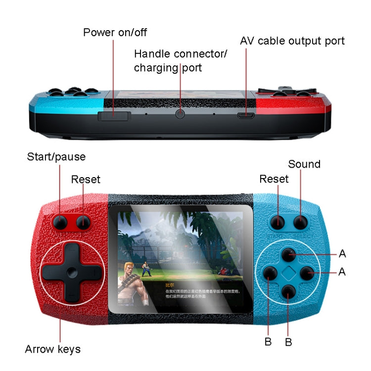 F1 3 Inch Horizontal Screen 620 In 1 Large Screen Pocket Console, Style: Single Player Red Yellow by bashfashion