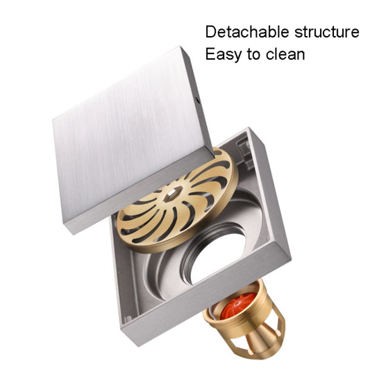 Bathroom Large Displacement Anti-odor Floor Drain, Style: K8015 Black Bronze+Magnetic Suspension by bashfashion