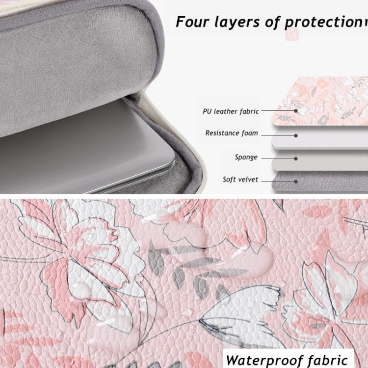 G4-89 PU Laptop Case Tablet Sleeve Bag with Telescoping Handle, Size: 12 Inch(Light Pink) by bashfashion