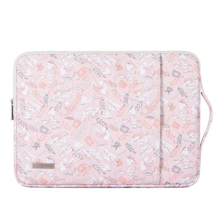 G4-89 PU Laptop Case Tablet Sleeve Bag with Telescoping Handle, Size: 14 Inch(Light Pink) by bashfashion