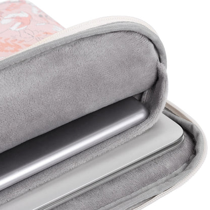 G4-01 12 Inch Laptop Liner Bag PU Leather Printing Waterproof Protective Cover(Light Pink) by bashfashion
