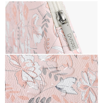 G4-01 14 Inch Laptop Liner Bag PU Leather Printing Waterproof Protective Cover(Light Pink) by bashfashion