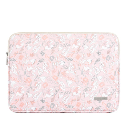 G4-01 15 Inch Laptop Liner Bag PU Leather Printing Waterproof Protective Cover(Light Pink) by bashfashion