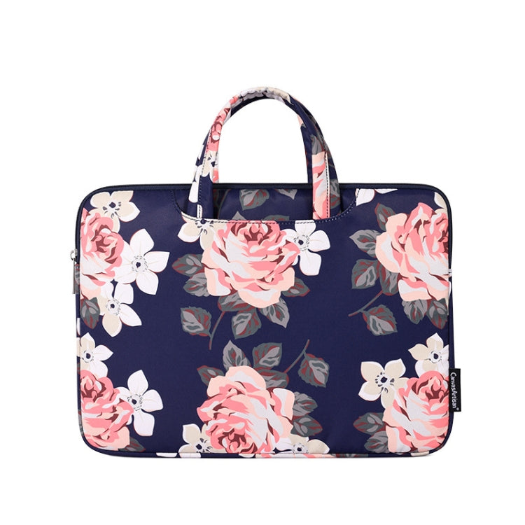 H40-B01 White Rose Pattern Laptop Case Bag Computer Liner Bag With Handle, Size: 13 Inch(Blue) by bashfashion