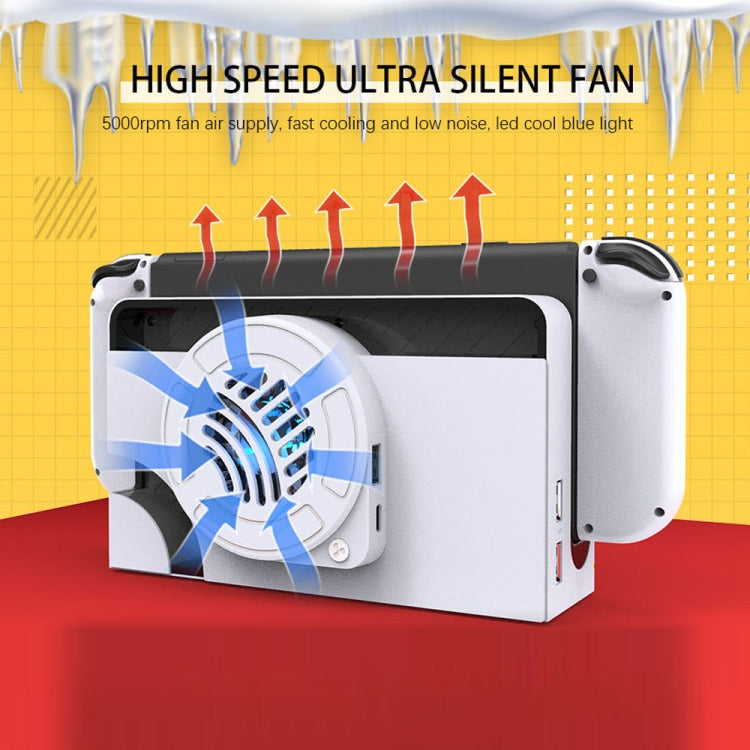 For Nintendo Switch OLED SWL138 Game Console Cooling Fan Host Storage Base Cooling Bracket(White) by bashfashion