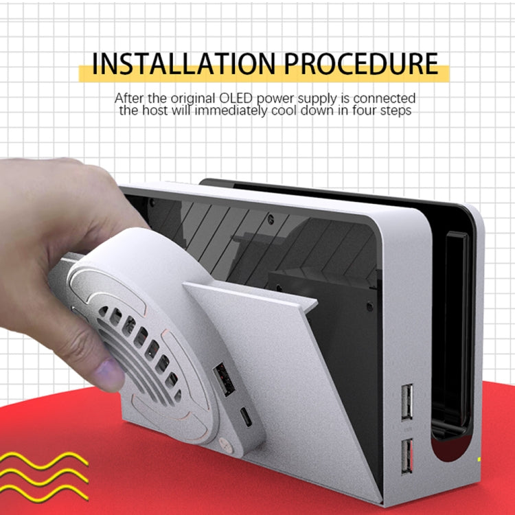 For Nintendo Switch OLED SWL138 Game Console Cooling Fan Host Storage Base Cooling Bracket(White) by bashfashion