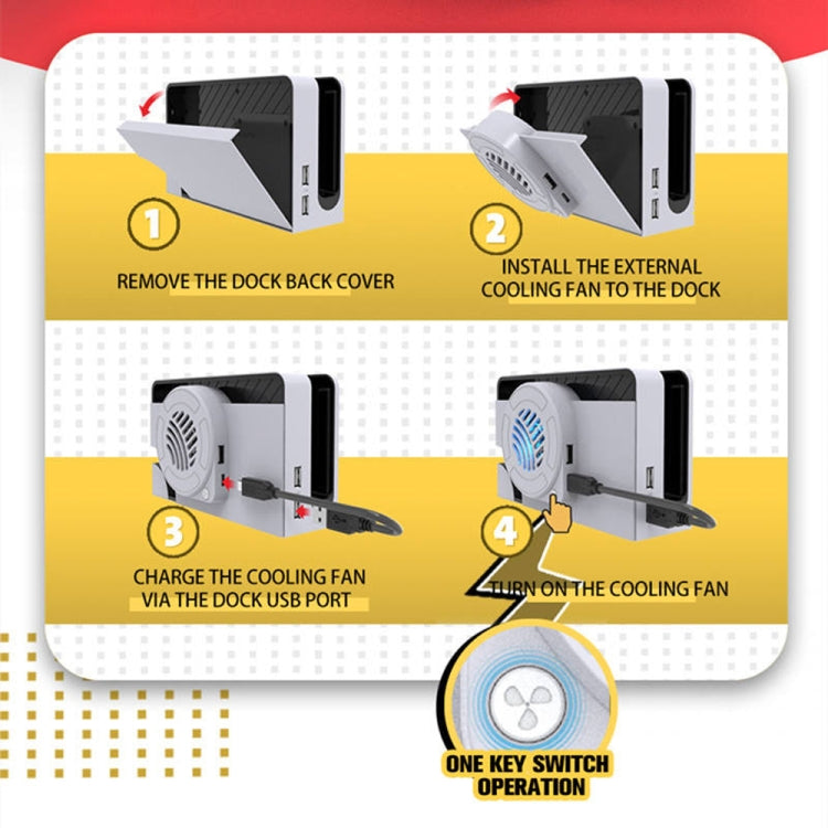 For Nintendo Switch OLED SWL138 Game Console Cooling Fan Host Storage Base Cooling Bracket(White) by bashfashion