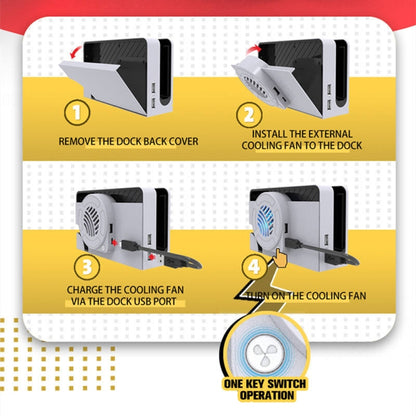 For Nintendo Switch OLED SWL138 Game Console Cooling Fan Host Storage Base Cooling Bracket(White) by bashfashion