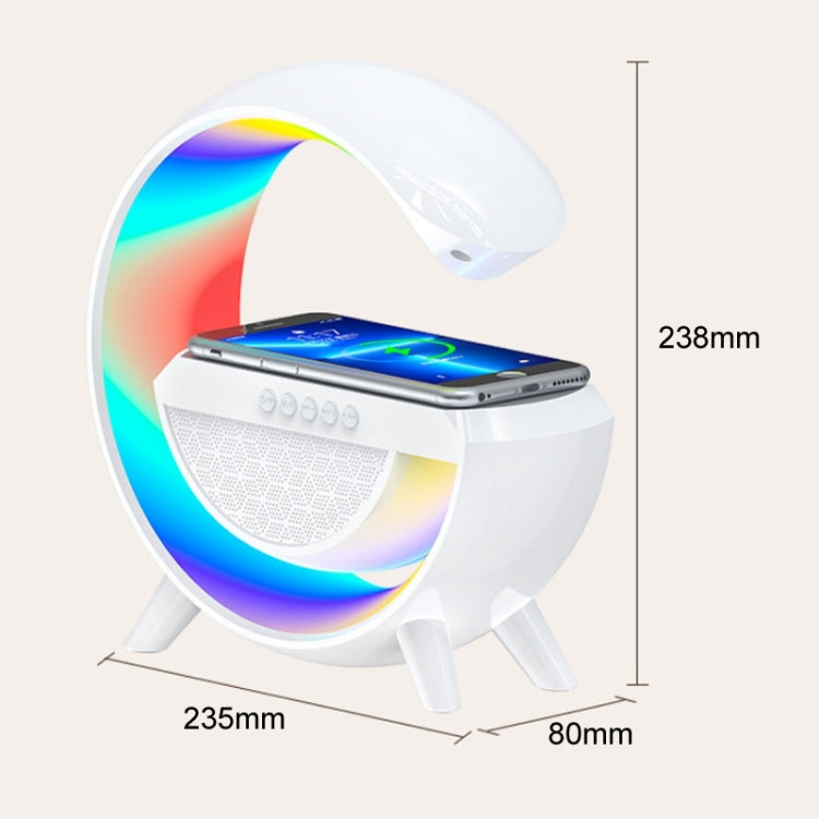 DH001 Smart Wireless Charging Ambient Light Bluetooth Speaker(White) by bashfashion