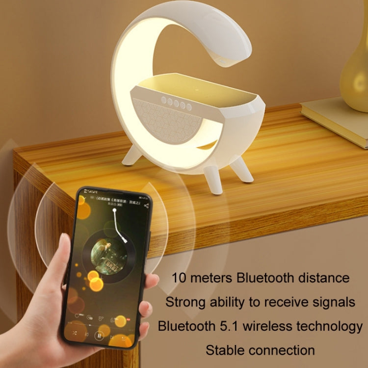 DH001 Smart Wireless Charging Ambient Light Bluetooth Speaker(White) by bashfashion