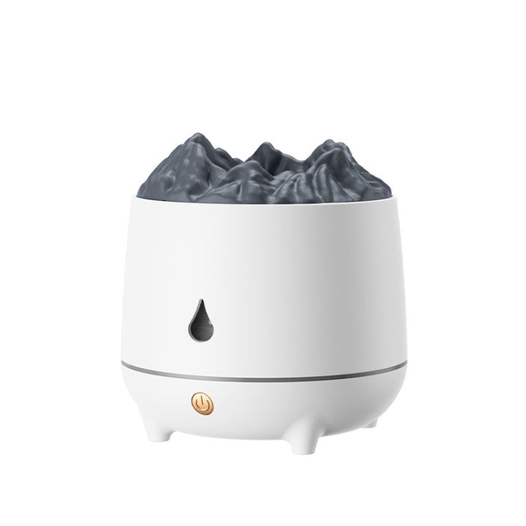 HS01 Simulation Flame Humidifier Home Aromatherapy Machine With Night Light(White) by bashfashion