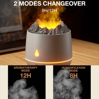 HS01 Simulation Flame Humidifier Home Aromatherapy Machine With Night Light(White) by bashfashion