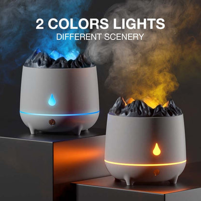 HS01 Simulation Flame Humidifier Home Aromatherapy Machine With Night Light(White) by bashfashion