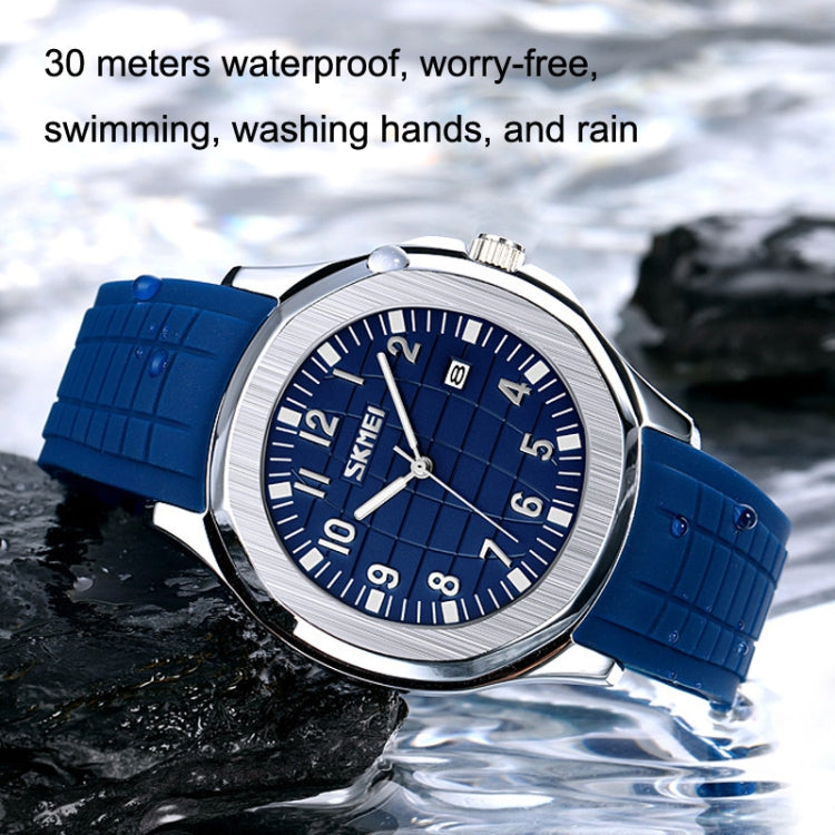 SKMEI 9286 Outdoor Sports Multifunctional Men Waterproof Quartz Watch(Blue) by SKMEI