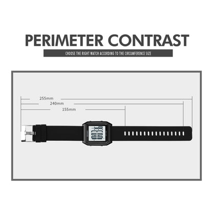 SKMEI 1866 Square Large Screen Men Steel Belt Multi-function Night Light Alarm Clock Watch(Gold Black Machine) by SKMEI