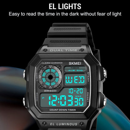 SKMEI 1998 Transparent Shell Ice Sensor Outdoor Sports Waterproof Multi-function Watch(Purple) by SKMEI