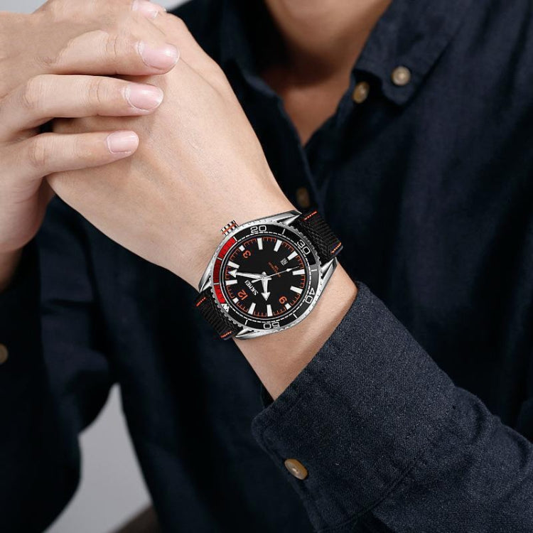 SKMEI 9291 Rotatable Dial Men Watch Outdoor Casual Business Waterproof Quartz Watch(Black) by SKMEI