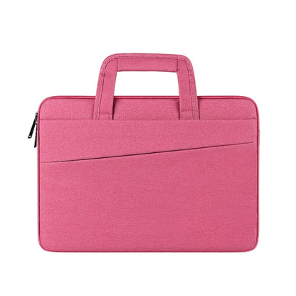 ST03 Waterproof Laptop Storage Bag Briefcase Multi-compartment Laptop Sleeve, Size: 14.1-15.4 inches(Rose Pink) by bashfashion