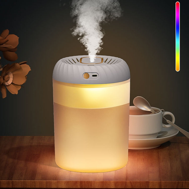 3000ml Double Nozzle Humidifier with Timing Digital Display and Colorful Ambient Light(White) by bashfashion