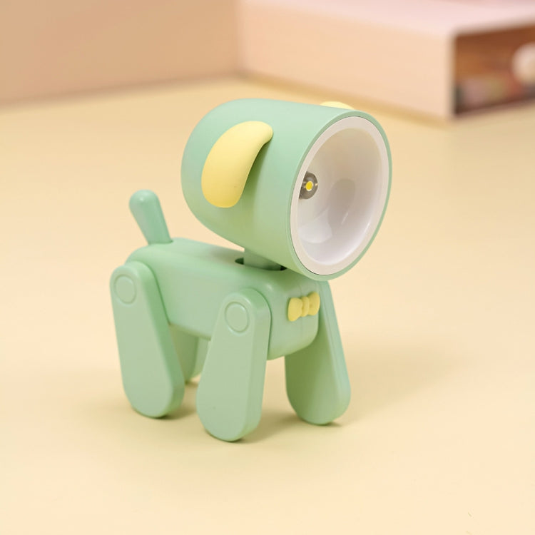 Rechargeable DIY Cartoon Night Light Desktop Ornament Mini Table Lamp(Puppy Green) by bashfashion