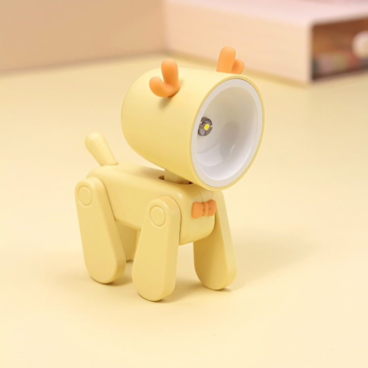 Rechargeable DIY Cartoon Night Light Desktop Ornament Mini Table Lamp(Deer Yellow) by bashfashion