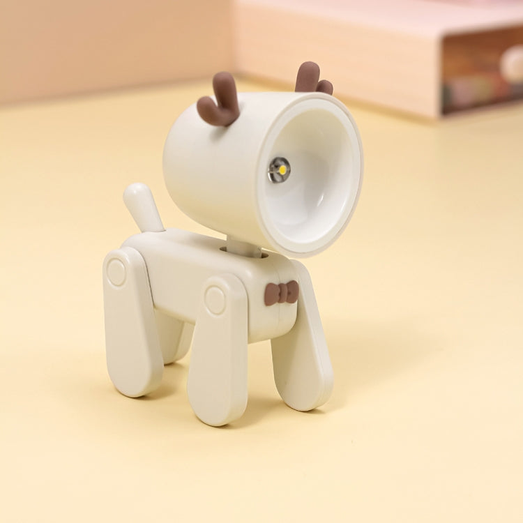 Rechargeable DIY Cartoon Night Light Desktop Ornament Mini Table Lamp(Deer Beige) by bashfashion