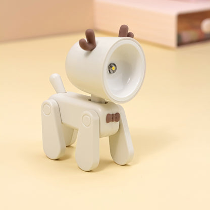 Rechargeable DIY Cartoon Night Light Desktop Ornament Mini Table Lamp(Deer Beige) by bashfashion