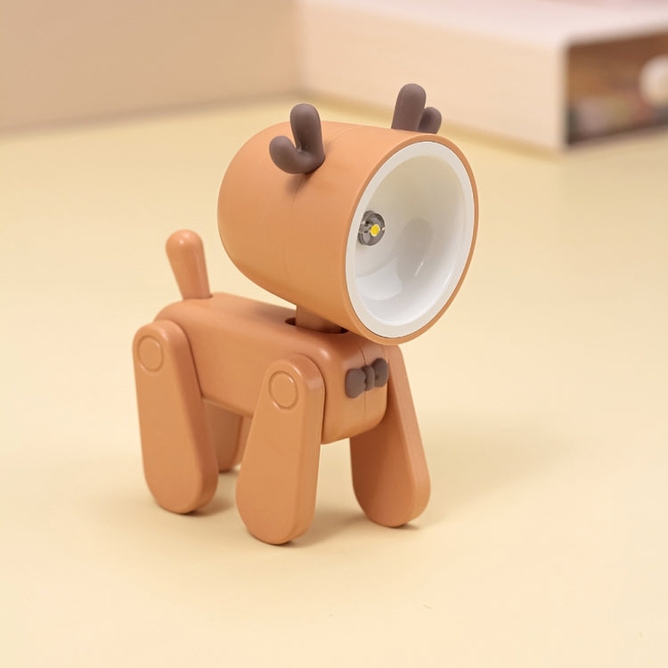Rechargeable DIY Cartoon Night Light Desktop Ornament Mini Table Lamp(Deer Orange) by bashfashion