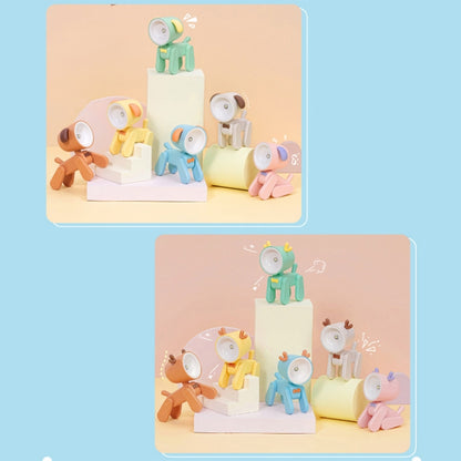 Rechargeable DIY Cartoon Night Light Desktop Ornament Mini Table Lamp(Puppy Pink) by bashfashion