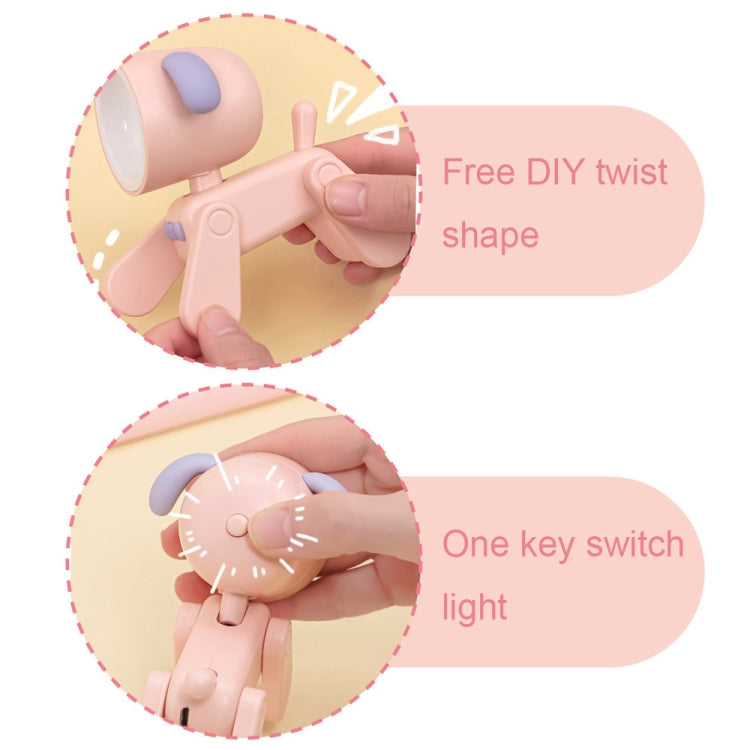 Rechargeable DIY Cartoon Night Light Desktop Ornament Mini Table Lamp(Puppy Beige) by bashfashion