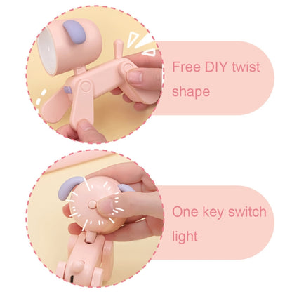 Rechargeable DIY Cartoon Night Light Desktop Ornament Mini Table Lamp(Puppy Pink) by bashfashion