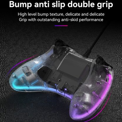 S03 Glare Transparent Wired Gamepad for Nintendo Switch/Sony PS/Computer(White) by bashfashion