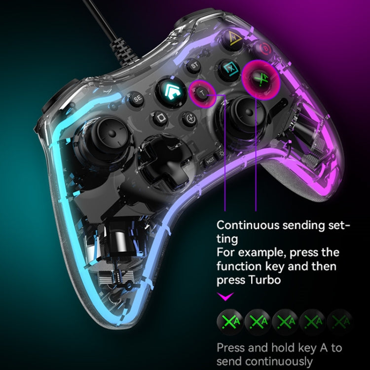 S03 Glare Transparent Wired Gamepad for Nintendo Switch/Sony PS/Computer(White) by bashfashion