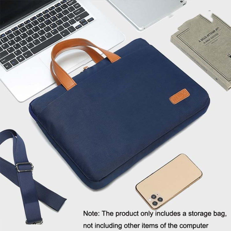 For MacBook 13.3-14 Inches MAHOO 10188 Ultra-Thin Hand Computer Bag Messenger Laptop Bag, Color: Dark Blue+Black Mouse Pad by bashfashion