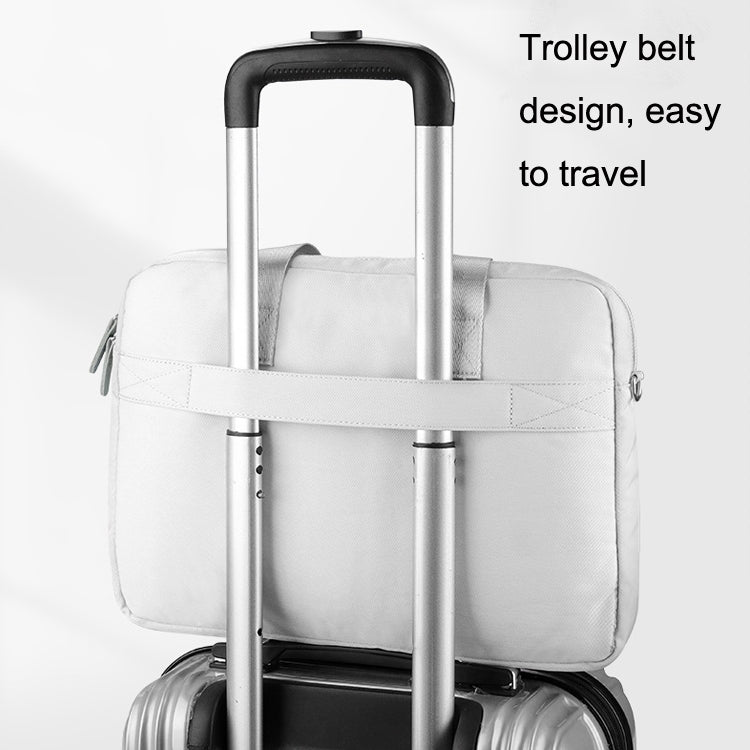 13.3-14 inch Computer Handheld Messenger Bag For Apple MacBook / Huawei / Xiaomi / Basne(Ladder hand gray+gray PU power package) by bashfashion