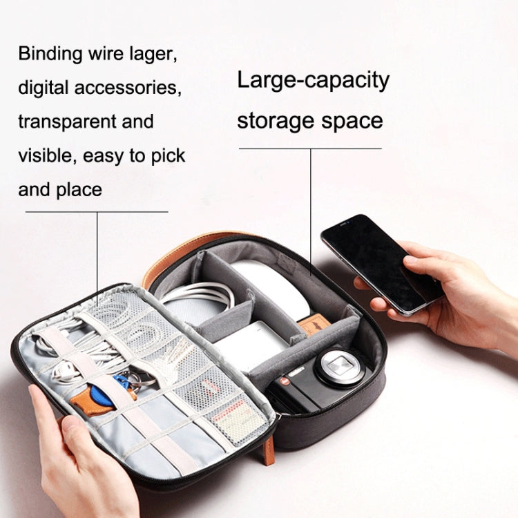 Power Data Cable Storage Bag Digital Mobile Hard Disk Protective Cover , Size: Medium (Gray) by bashfashion