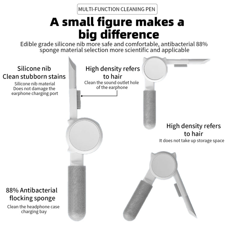 Q6S 10-in-1 Bluetooth Headphone Cleaning Pen Mobile Computer Keyboard Screen Digital Camera Cleaning Kit(Black) by bashfashion