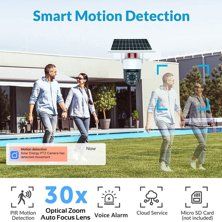 RH-Q10 Graffiti 5MP Wifi Wireless Solar Camera 30X Optical Zoom Auto Tracking Patrol IP66 Waterproof by bashfashion
