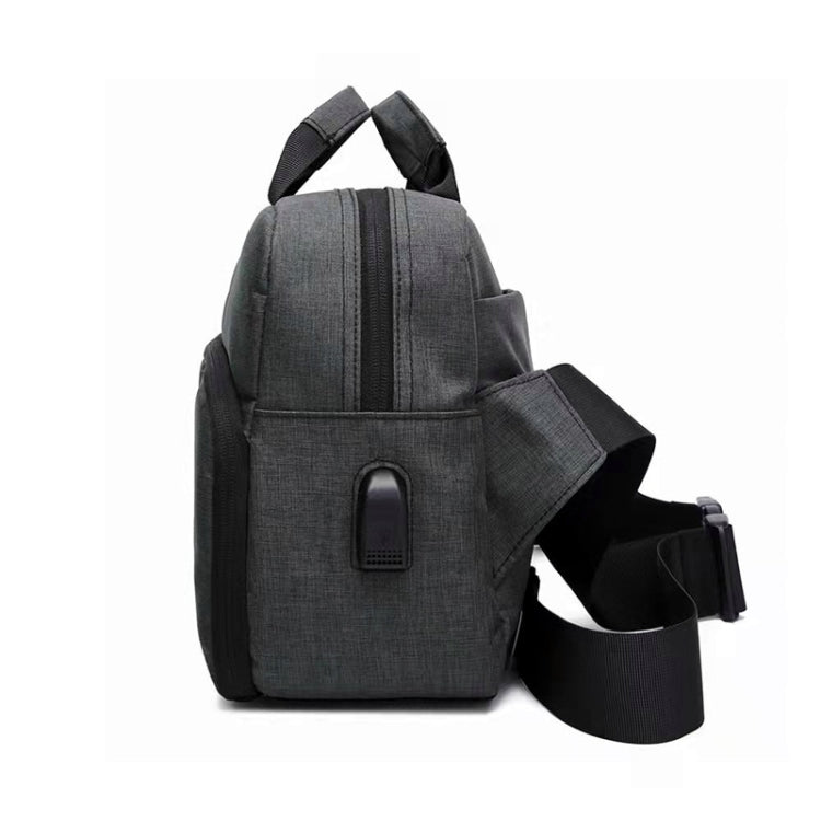 SLR Camera Bag Men Crossbody Photography Bag Waterproof Carrying Case with USB Charging Port, Size: Small by bashfashion