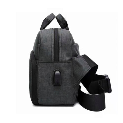 SLR Camera Bag Men Crossbody Photography Bag Waterproof Carrying Case with USB Charging Port, Size: Small by bashfashion