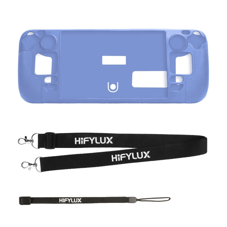 For Steam Deck Hifylux ST-PF14 Game Console Silicone Case Anti-scratch Non-slip Handheld Case Lanyard(Blue) by bashfashion