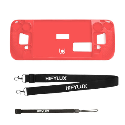 For Steam Deck Hifylux ST-PF14 Game Console Silicone Case Anti-scratch Non-slip Handheld Case Lanyard(Red) by bashfashion