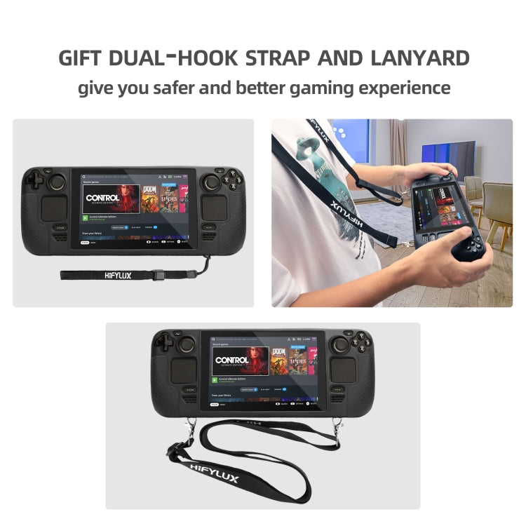 For Steam Deck Hifylux ST-PF14 Game Console Silicone Case Anti-scratch Non-slip Handheld Case Lanyard(Red) by bashfashion