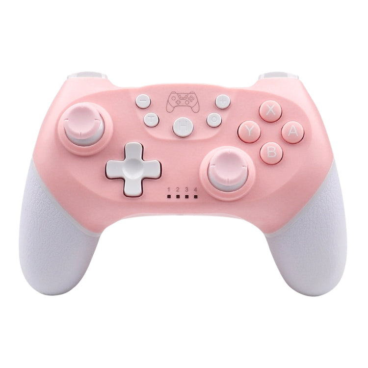 For Nintendo Switch Pro Wireless Bluetooth Handle with Macro Programming & Somatosensory Wake-up(White Pink) by bashfashion