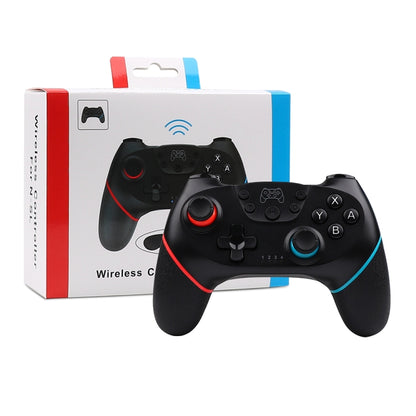 For Nintendo Switch Pro Wireless Bluetooth Handle with Macro Programming & Somatosensory Wake-up(Black Red Blue) by bashfashion